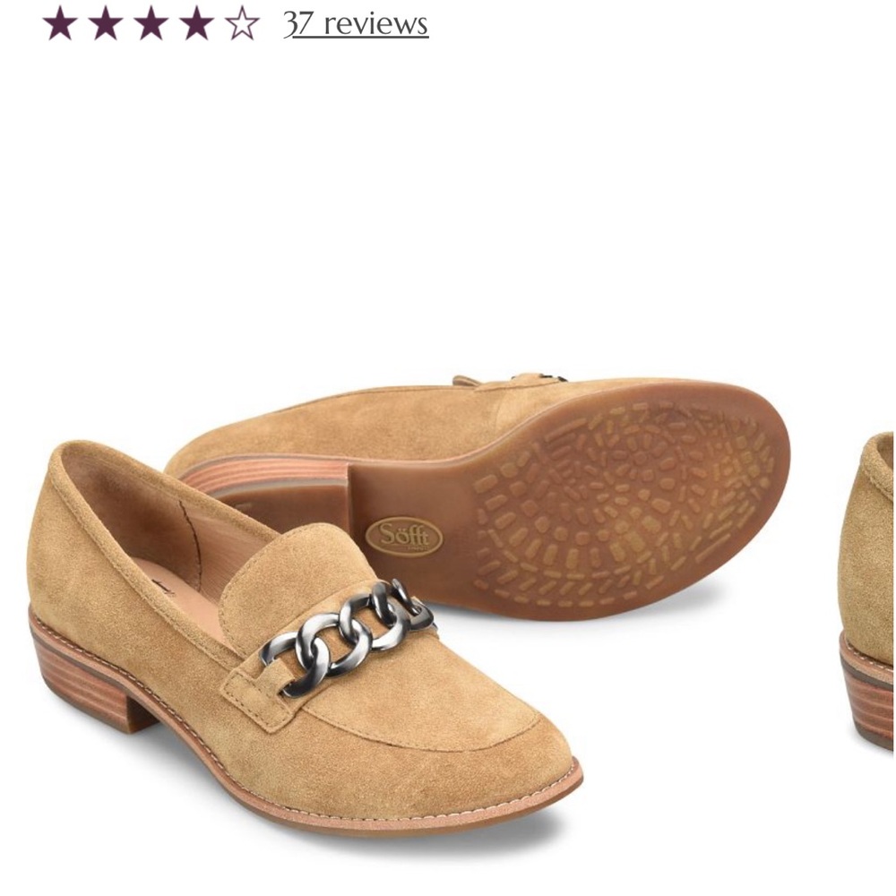 Sofft Hazelwood Suede Loafers with Chain Detail